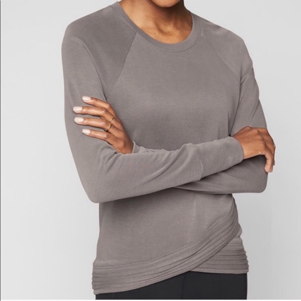 Athleta Serenity Criss-Cross Hem Sweatshirt.
